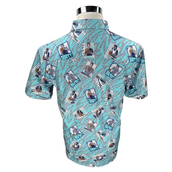 RSVLTS x The Office Series 5 Basketball Cards Shirt Mens Medium Blue Button New - Picture 6 of 11